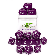 Role 4 Initiative - Opaque Dark Purple/White Numbers Arch'D4 15pc